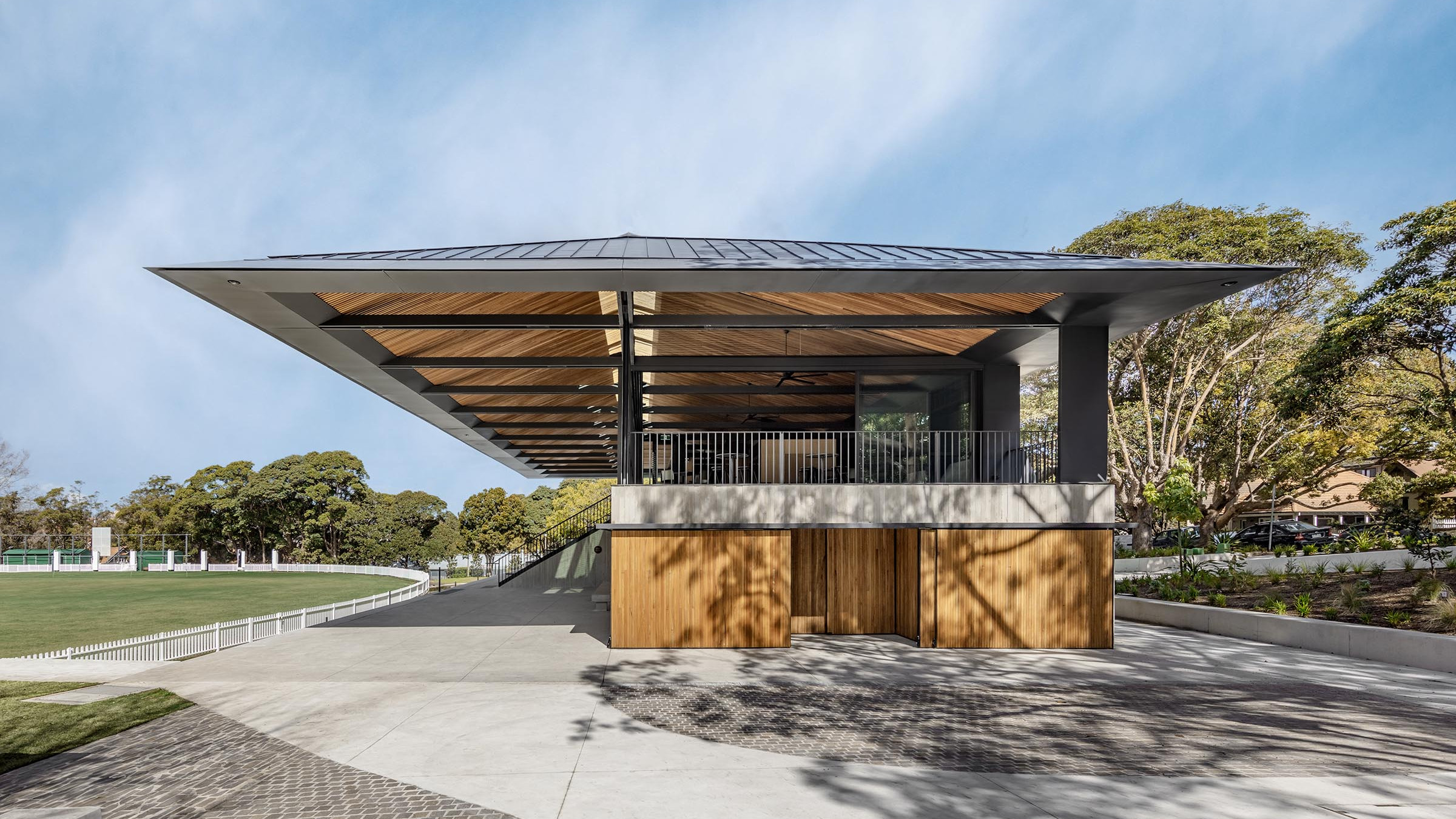 Architectural Photograph of Alan Border Oval Pavillion Mosman Architects Archer Office by Murray Fredericks