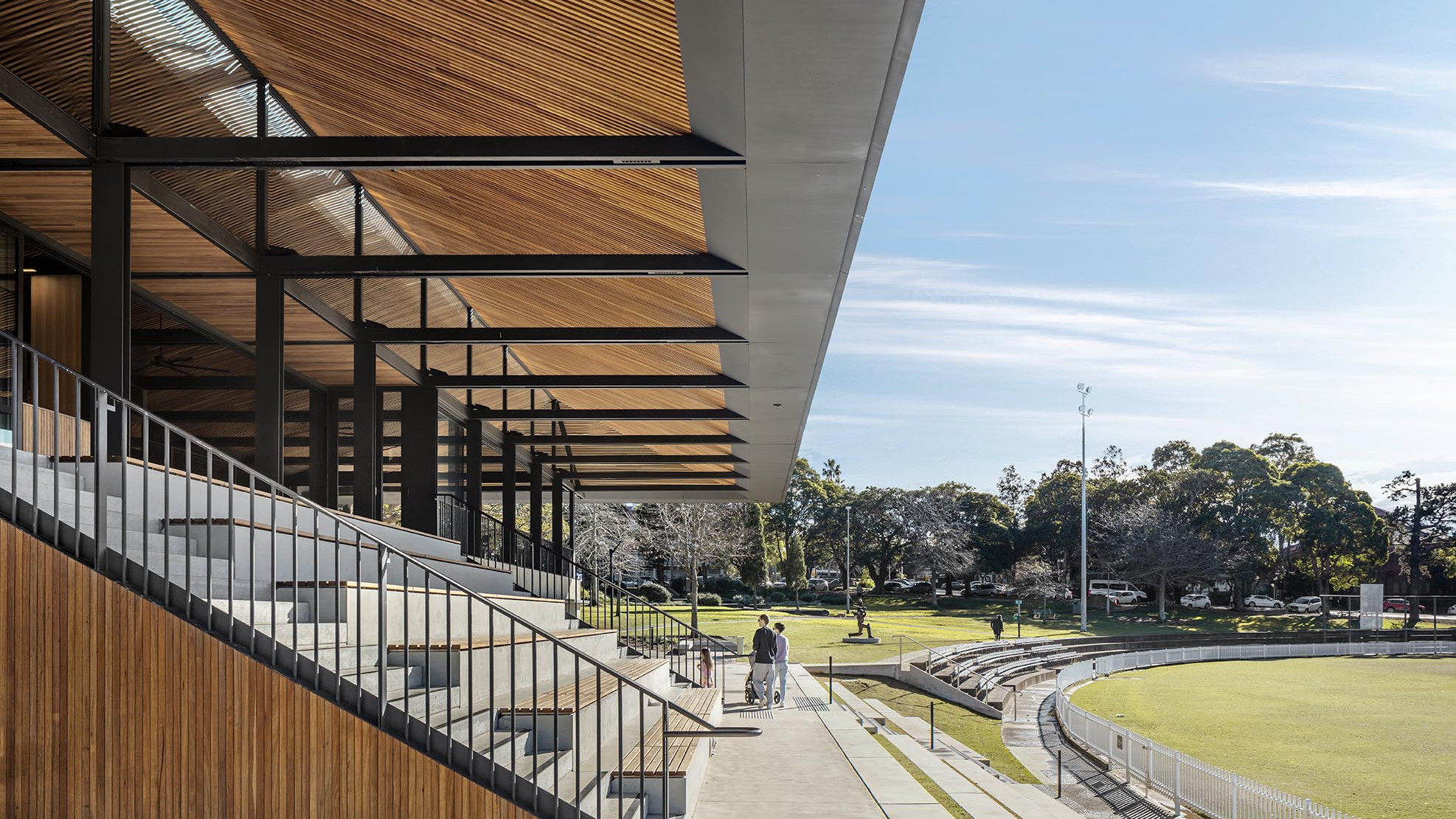 Architectural Photograph of Alan Border Oval Pavillion Mosman Architects Archer Office by Murray Fredericks