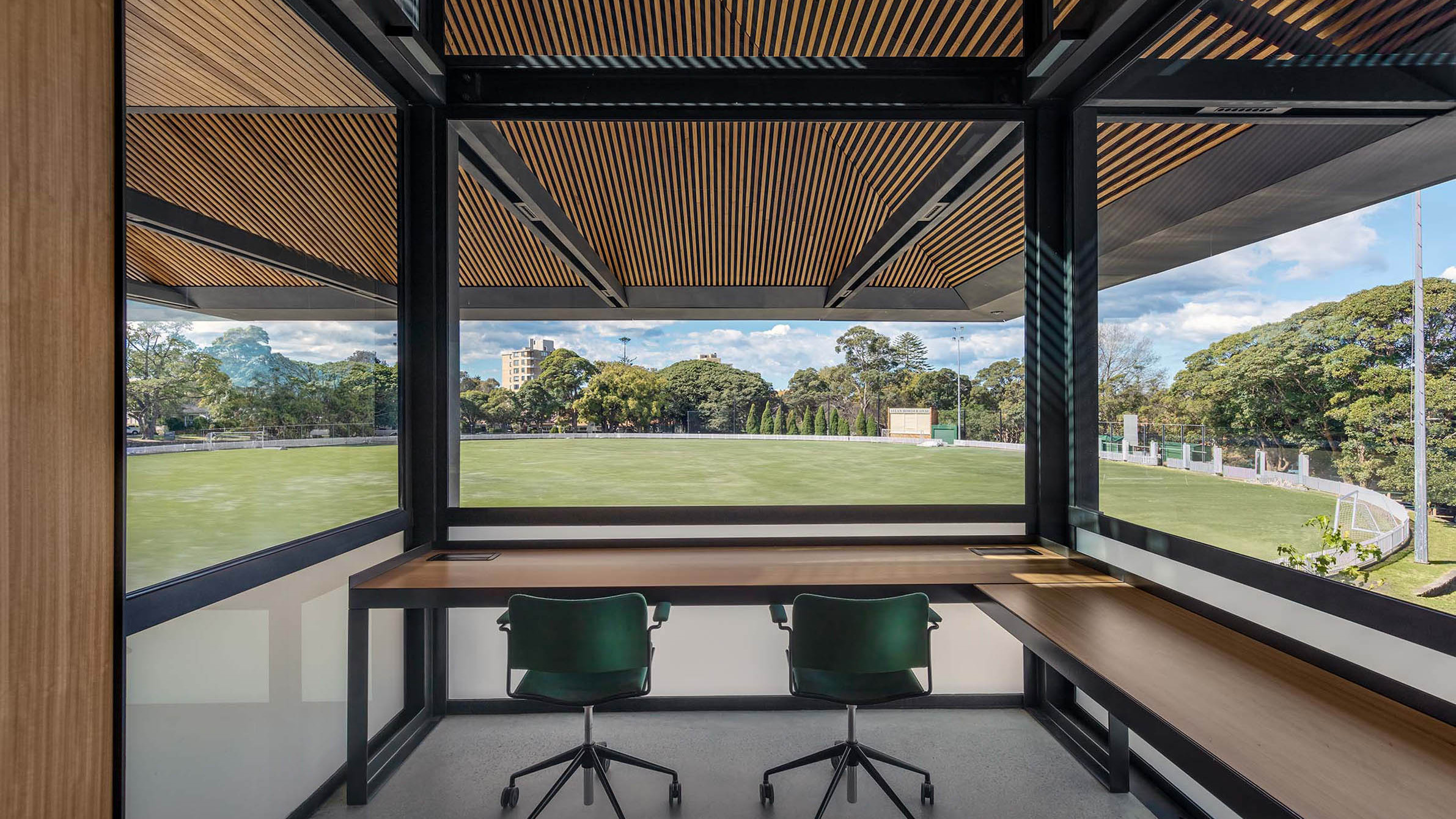 Architectural Photograph of Alan Border Oval Pavillion Mosman Architects Archer Office by Murray Fredericks